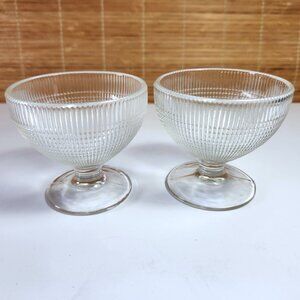 Saguenay Depression Glass Dessert Dishes Vintage Dominion Glass Set of 2